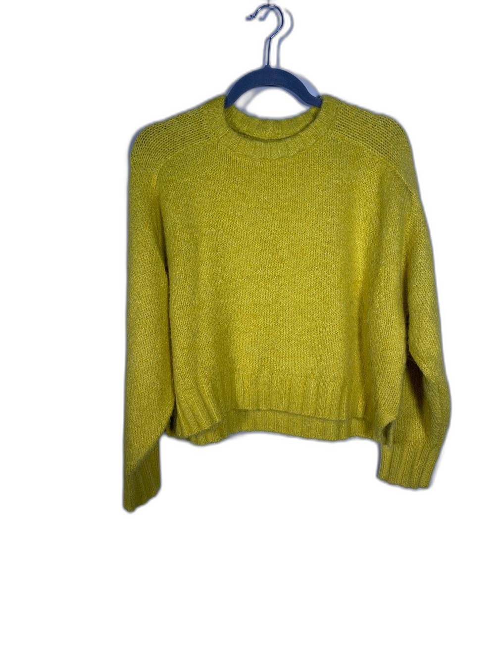 PISTOLA WOMENS NEON YELLOW WOOL ALPACA CREWNECK SWEATER MEDIUM